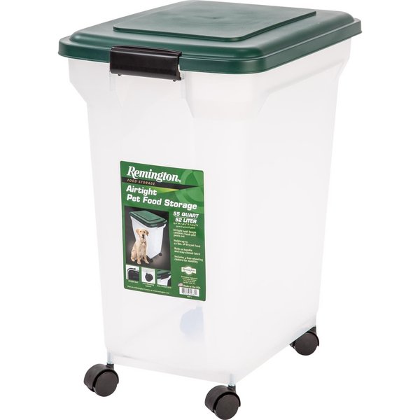 Remington Green Plastic 55 qt Pet Food Container For All Animals 296002